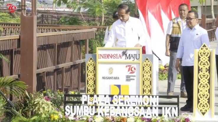 Jokowi Resmikan Plaza Seremoni Sumbu Kebangsaan IKN